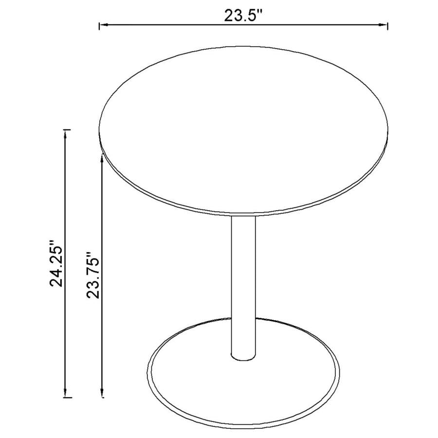 Ganso 2-piece Round Glass Top Coffee and End Table Set Black-zoom-5