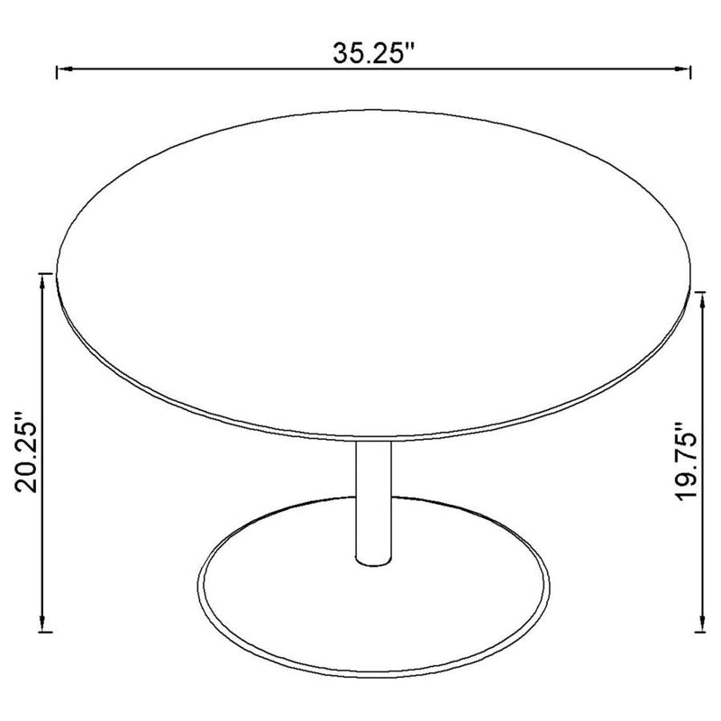 Ganso 2-piece Round Glass Top Coffee and End Table Set Black-zoom-