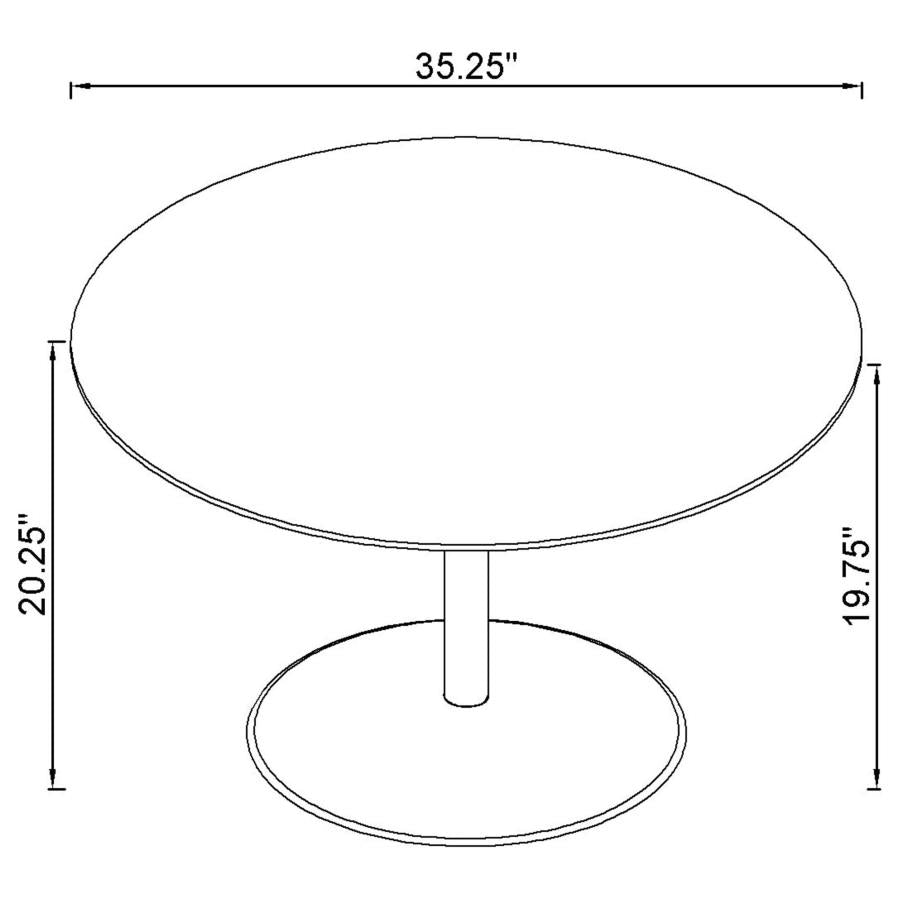 Ganso 3-piece Round Glass Top Coffee and End Table Set Black-6