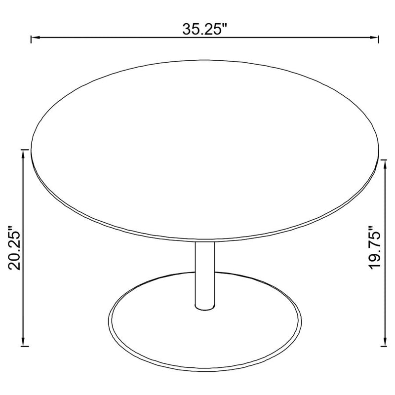Ganso Round Metal Coffee Table With Tempered Glass Top Black-zoom-