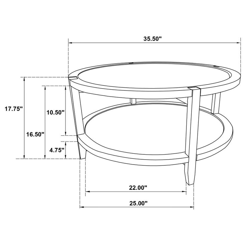 Camillo 2-piece Round Coffee and End Table Set Maple-zoom-