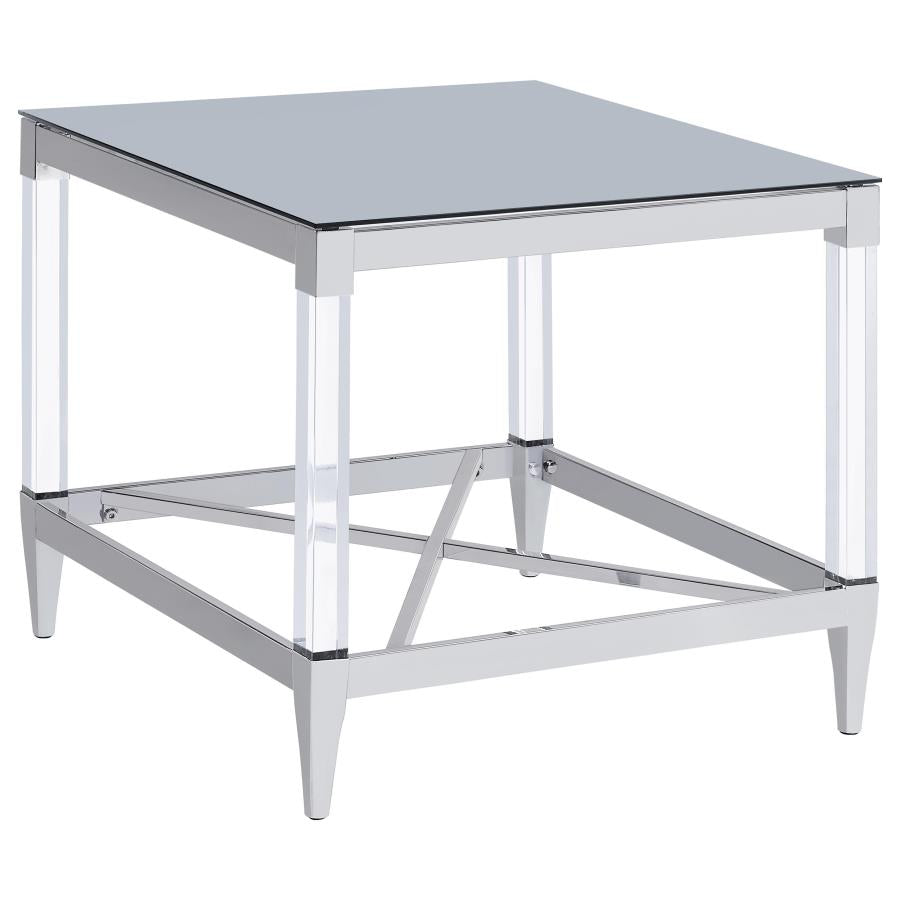 Lindley 2-piece Square Coffee and End Table Set Chrome-zoom-3