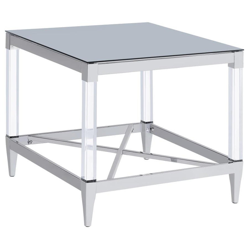 Lindley 2-piece Square Coffee and End Table Set Chrome-zoom-