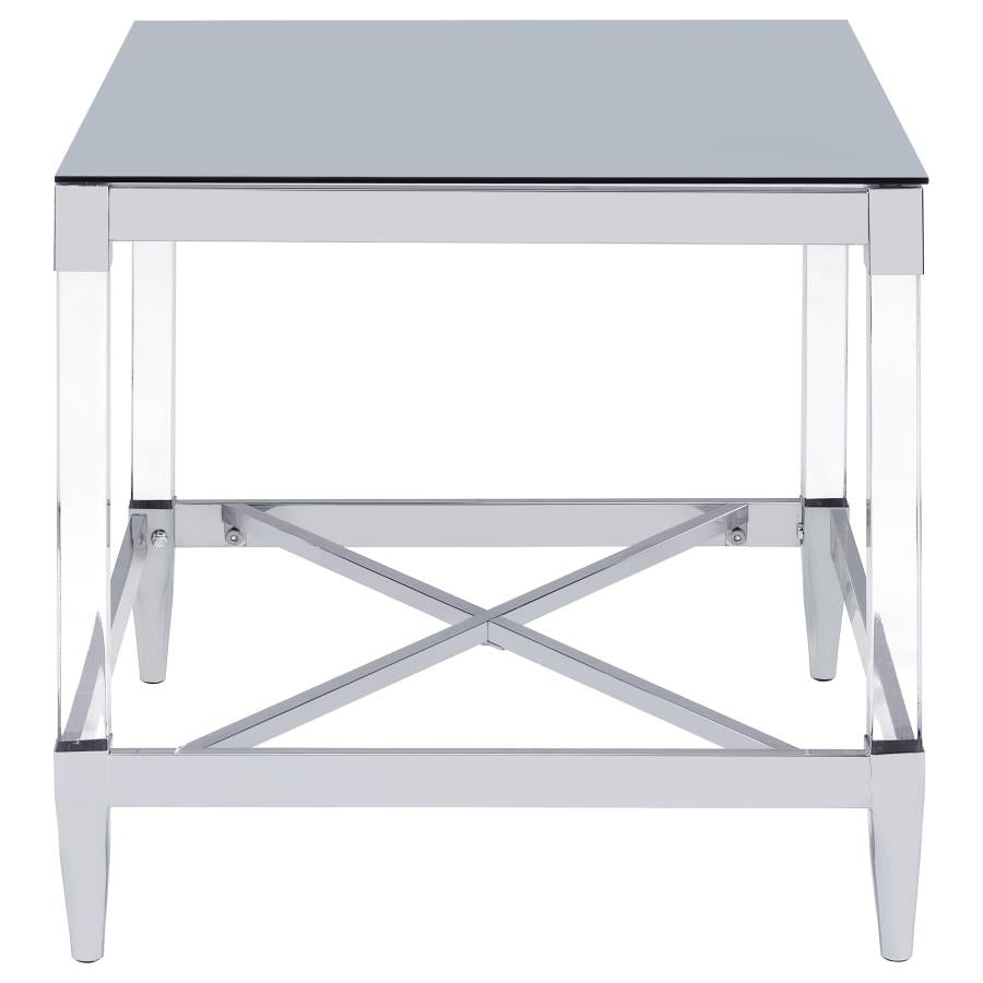 Lindley 2-piece Square Coffee and End Table Set Chrome-4