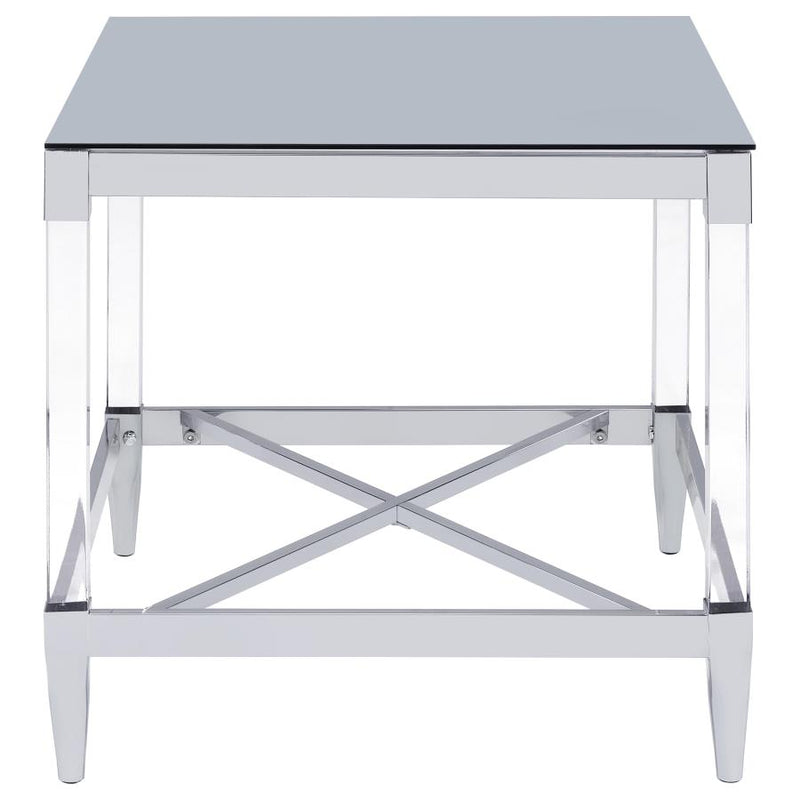 Lindley 2-piece Square Coffee and End Table Set Chrome-zoom-