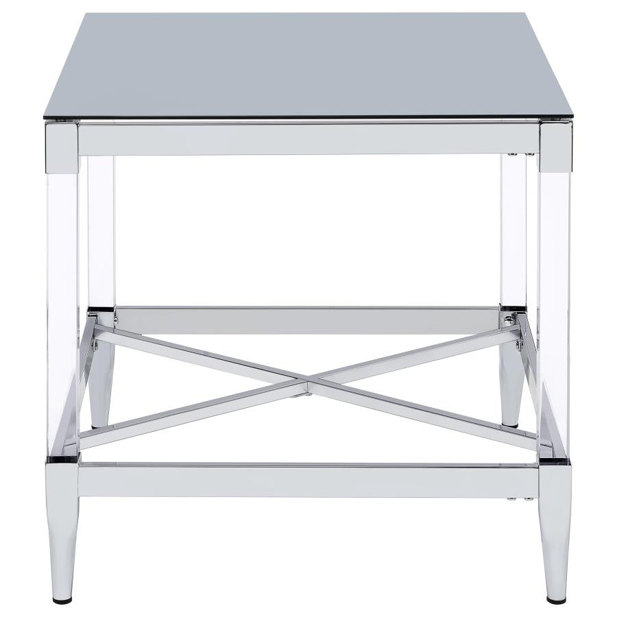Lindley 2-piece Square Coffee and End Table Set Chrome-zoom-5