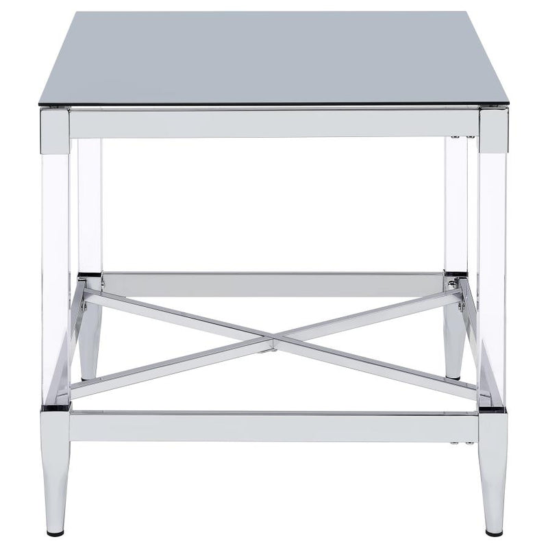 Lindley 2-piece Square Coffee and End Table Set Chrome-zoom-