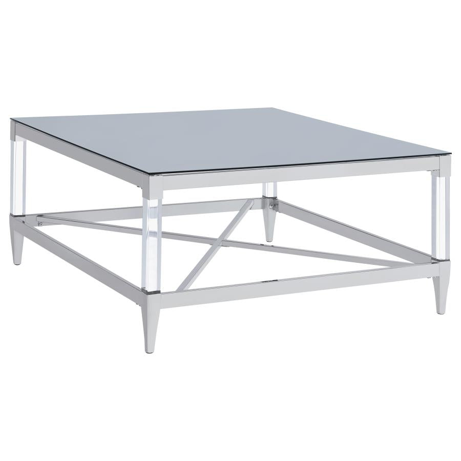Lindley 2-piece Square Coffee and End Table Set Chrome-zoom-6