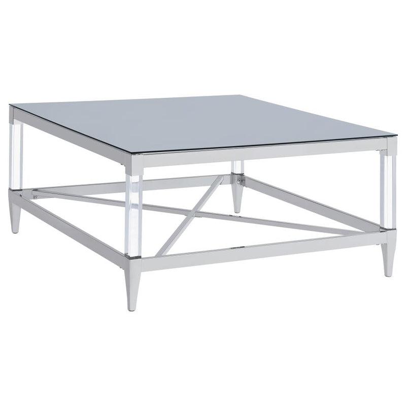 Lindley 2-piece Square Coffee and End Table Set Chrome-zoom-