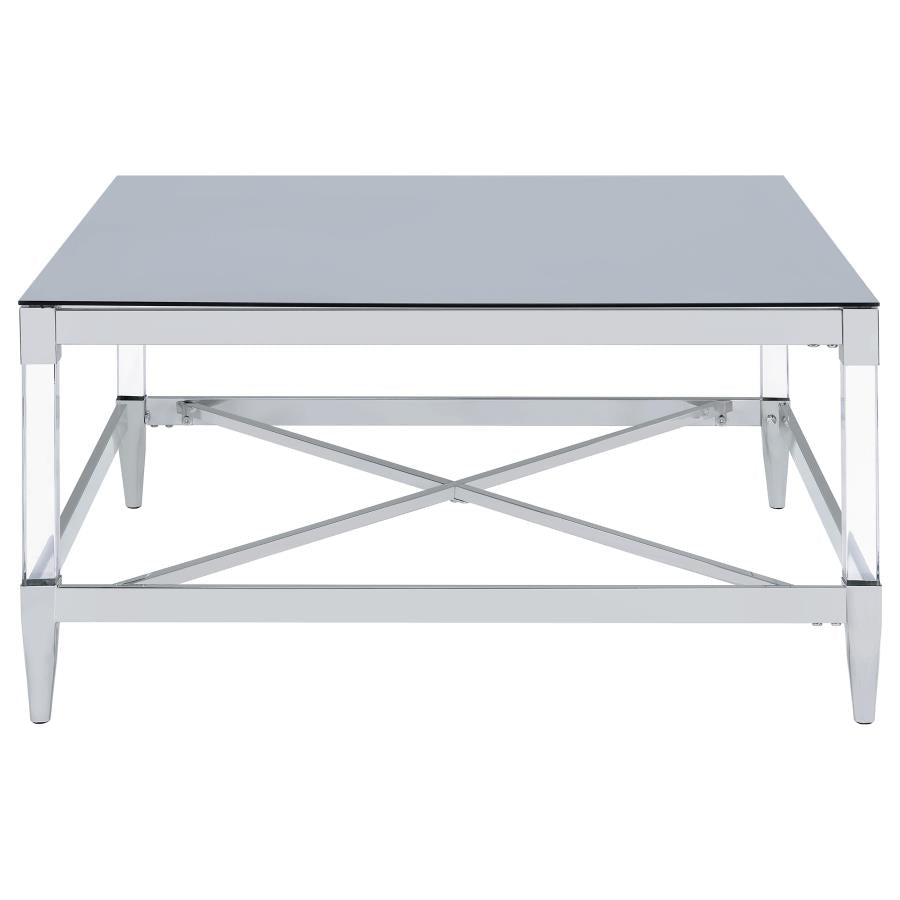 Lindley 2-piece Square Coffee and End Table Set Chrome-zoom-7