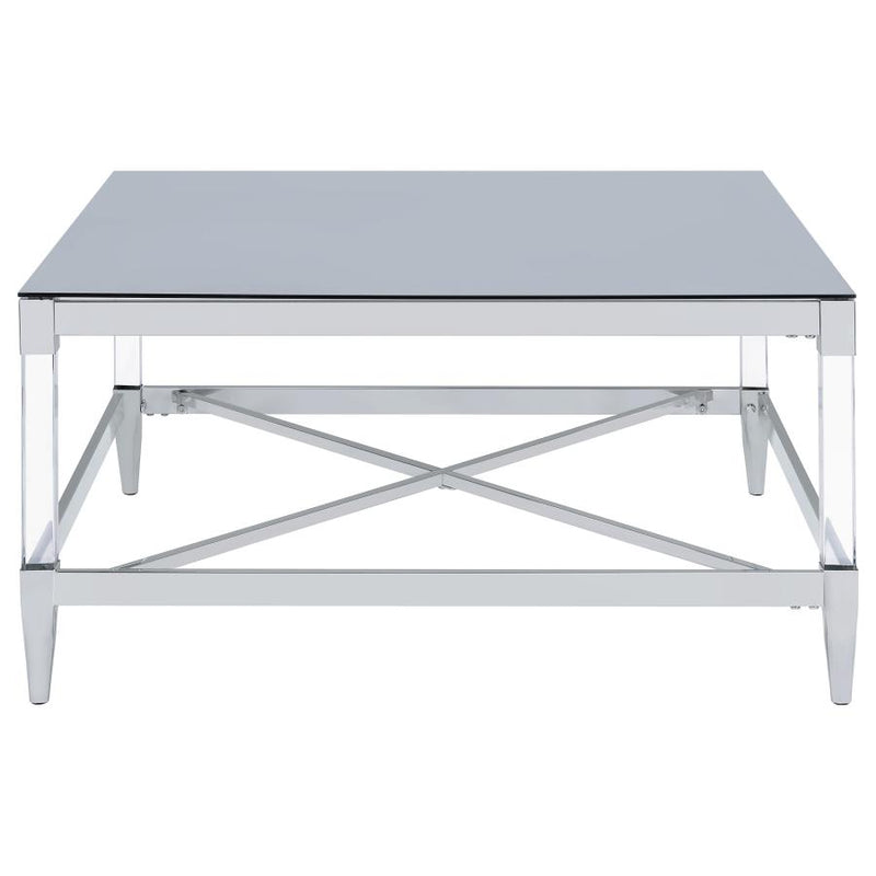 Lindley 2-piece Square Coffee and End Table Set Chrome-zoom-