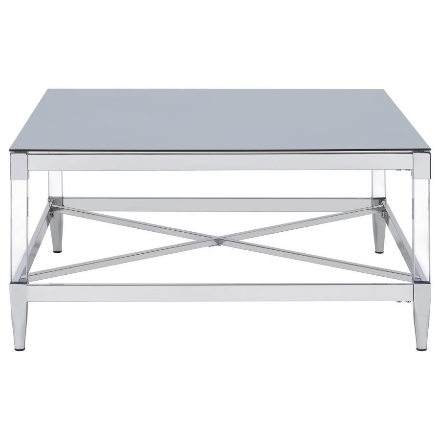 Lindley 2-piece Square Coffee and End Table Set Chrome-8