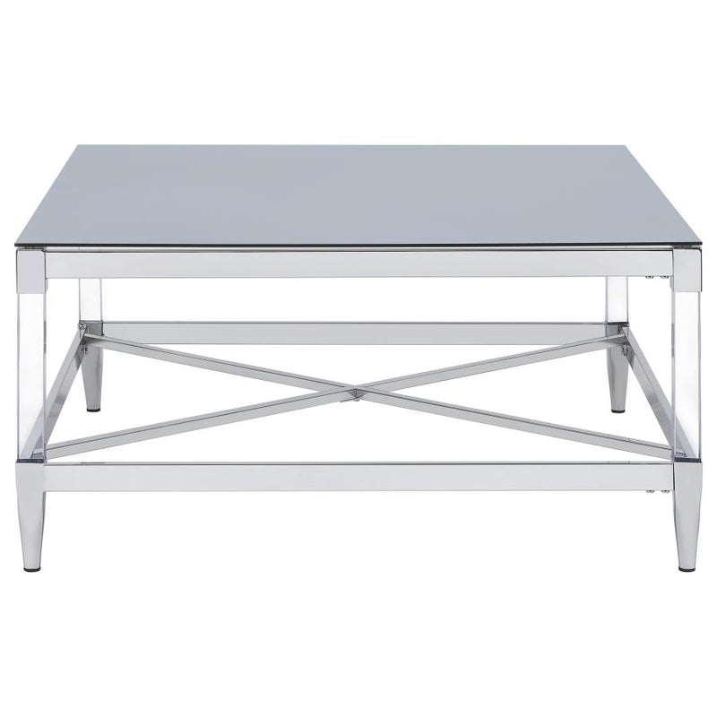 Lindley 2-piece Square Coffee and End Table Set Chrome-zoom-