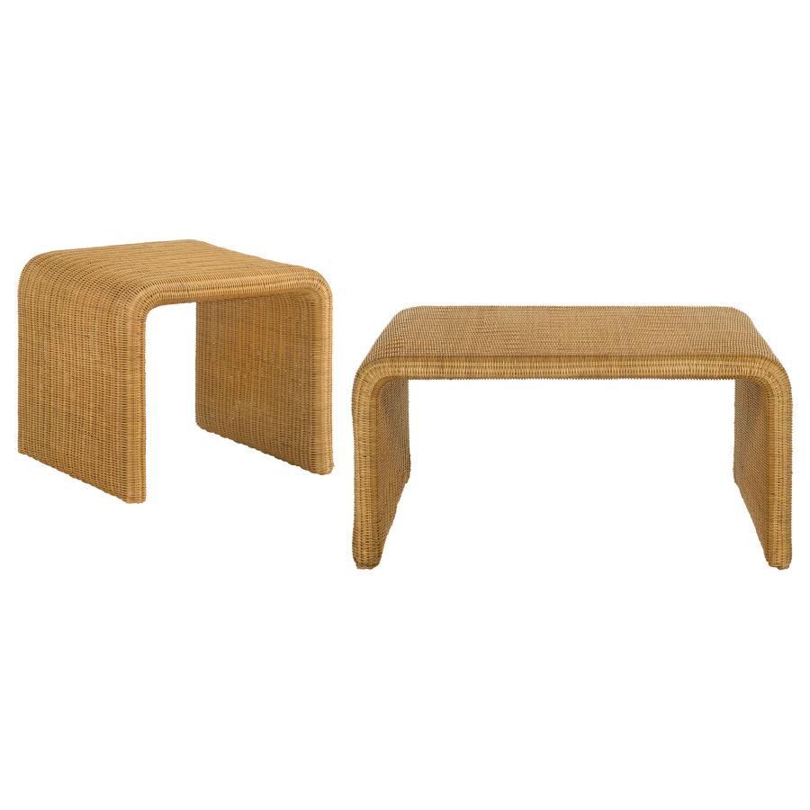 Cahya 2-piece Rattan Coffee and End Table Set Natural-zoom-2