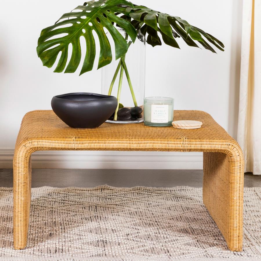 Cahya Square Woven Rattan Coffee Table Natural-2