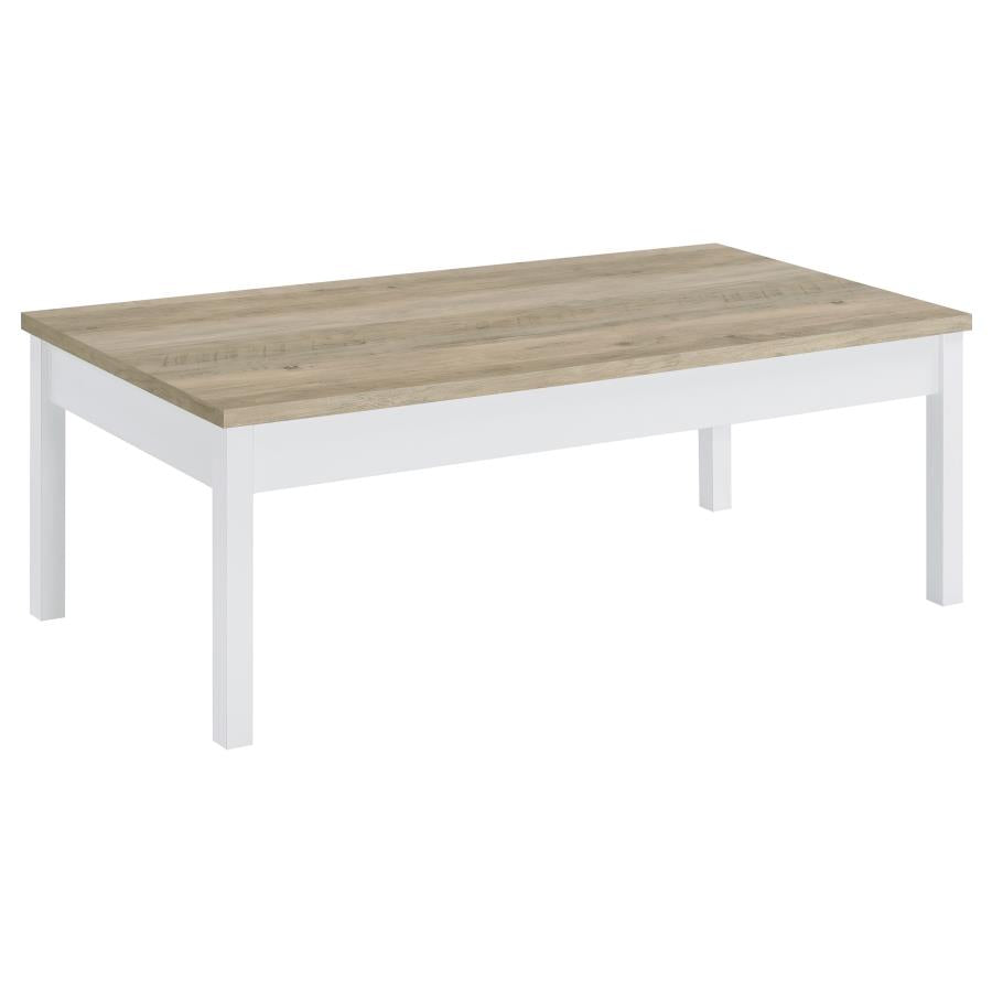 Stacie 3-piece Coffee Table Set Distressed Pine and White-zoom-3