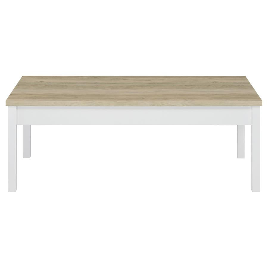 Stacie 3-piece Coffee Table Set Distressed Pine and White-zoom-4