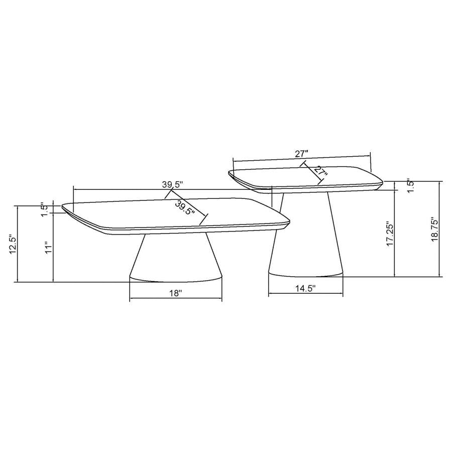 Eason 2-piece Coffee Table Set Walnut and Black-10