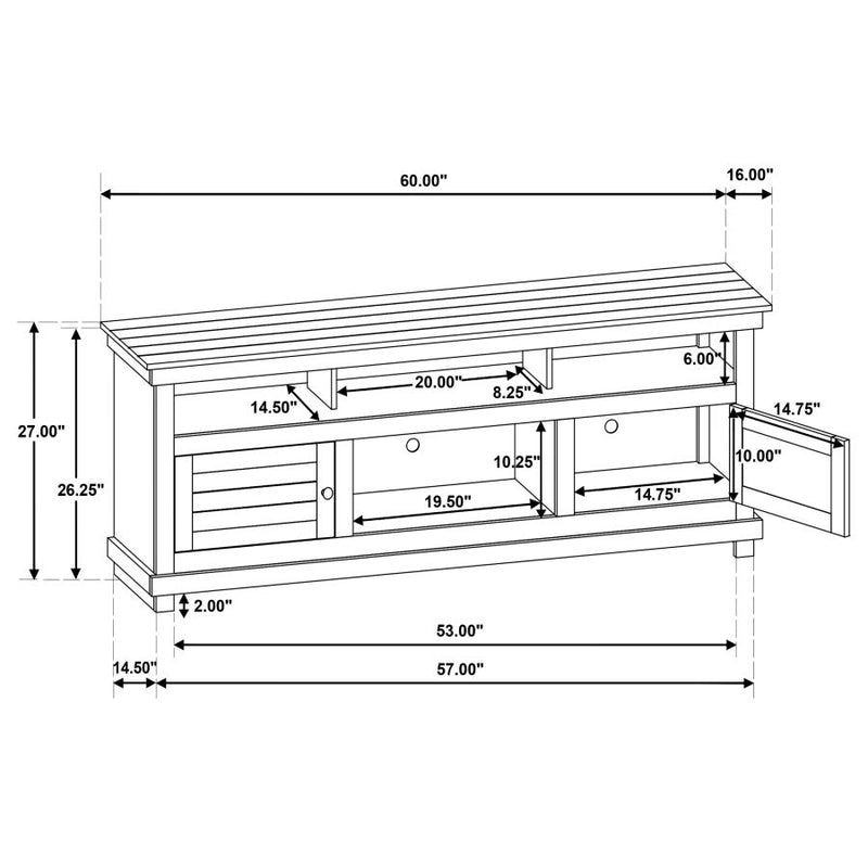 Payne 60-inch TV Stand Media Console Distressed Brown-zoom-