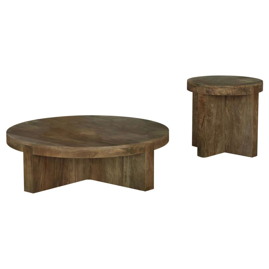 Kinkaid 2-piece Solid Wood Coffee and End Table Set Brown-zoom-2