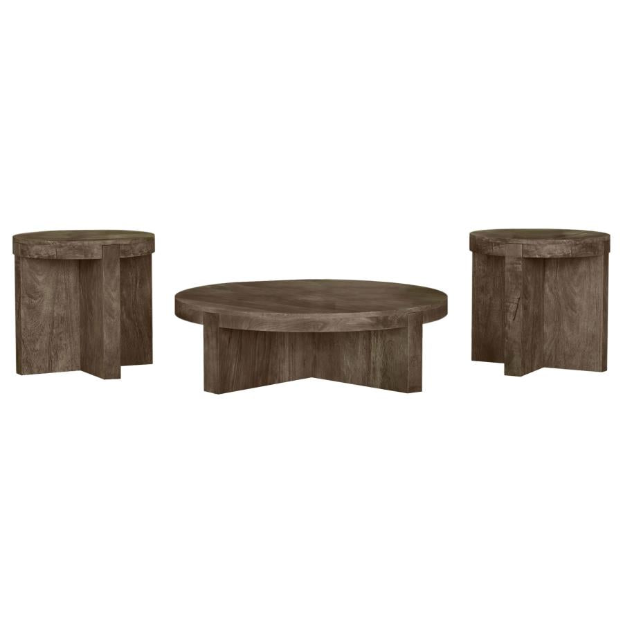 Kinkaid 3-piece Solid Wood Coffee and End Table Set Brown-zoom-2