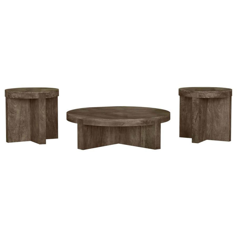 Kinkaid 3-piece Solid Wood Coffee and End Table Set Brown-zoom-