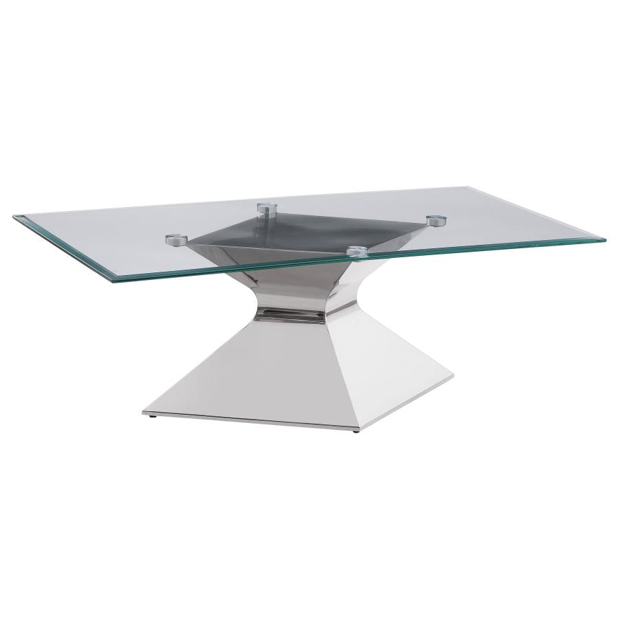Jenny 2-piece Rectangular Coffee and End Table Set Chrome-zoom-3