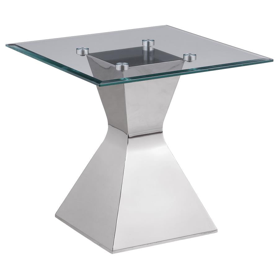 Jenny 2-piece Rectangular Coffee and End Table Set Chrome-zoom-5