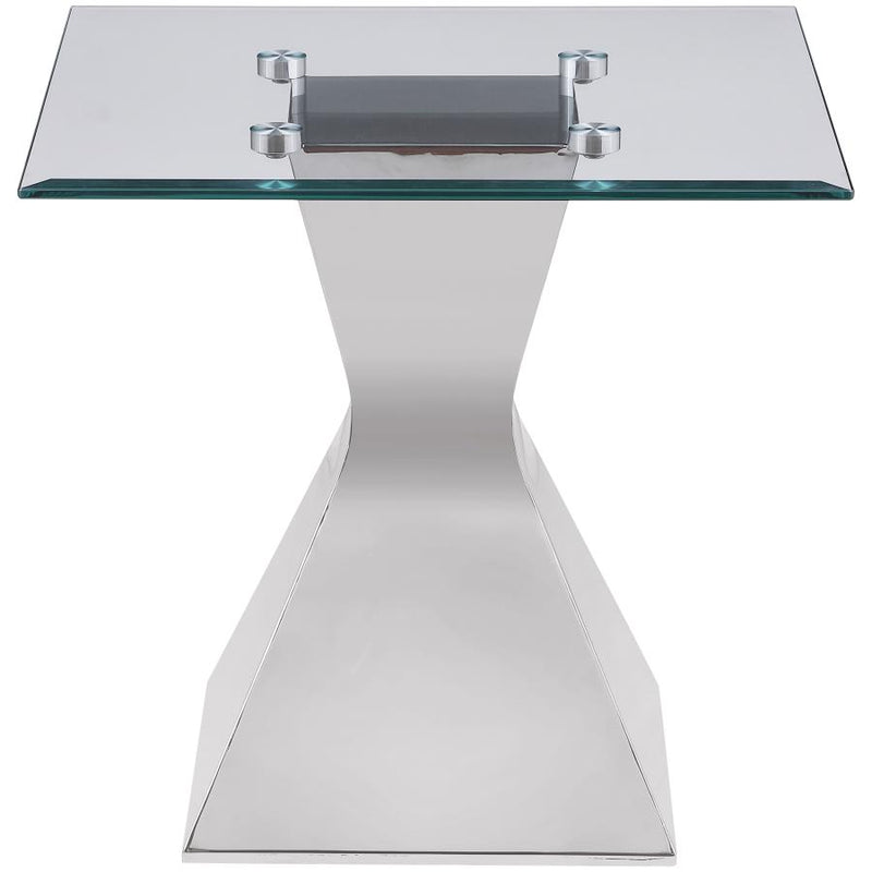 Jenny 2-piece Rectangular Coffee and End Table Set Chrome-zoom-