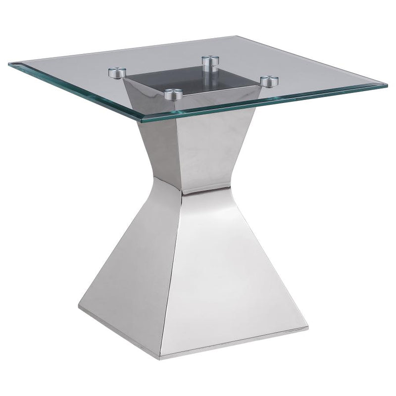 Jenny 3-piece Rectangular Coffee and End Table Set Chrome-zoom-