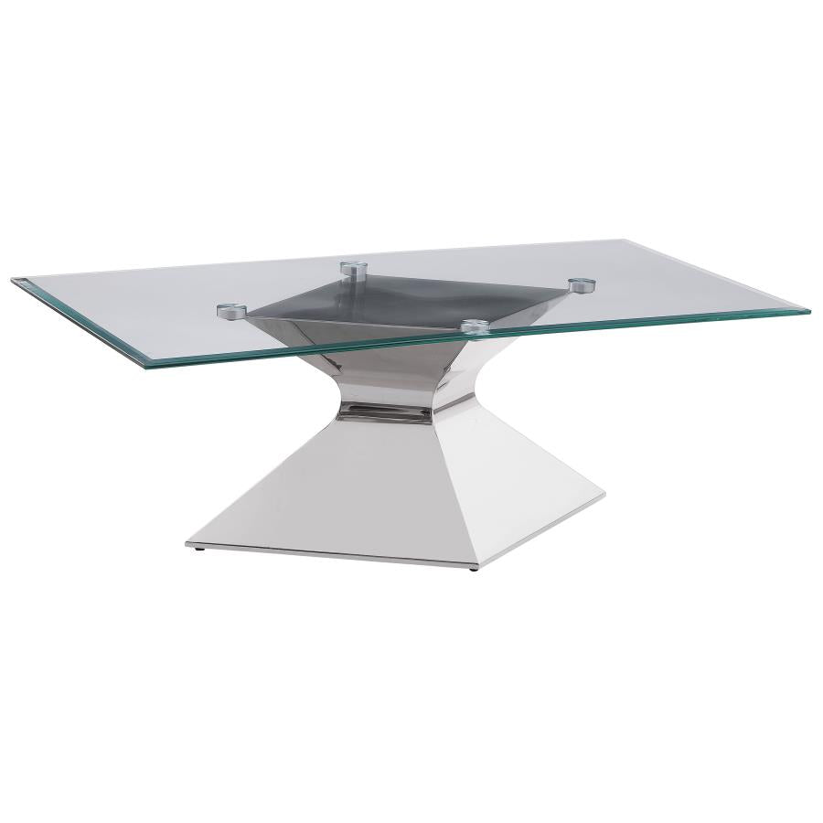 Jenny Glass Top Stainless Steel Coffee Table Chrome-zoom-1