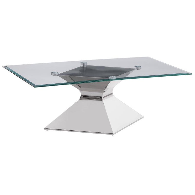 Jenny Glass Top Stainless Steel Coffee Table Chrome-zoom-