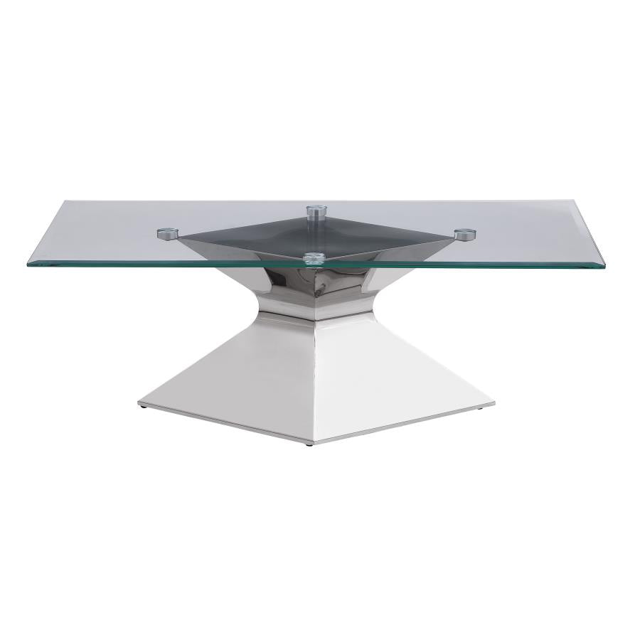 Jenny Glass Top Stainless Steel Coffee Table Chrome-zoom-3