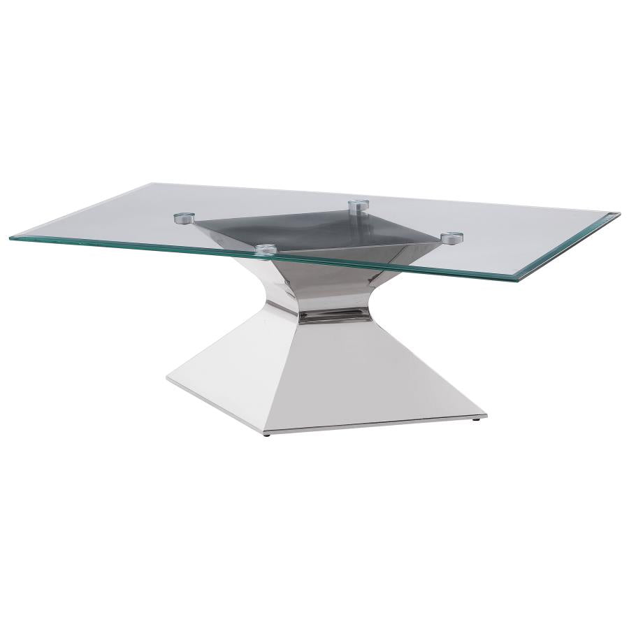 Jenny Glass Top Stainless Steel Coffee Table Chrome-zoom-4