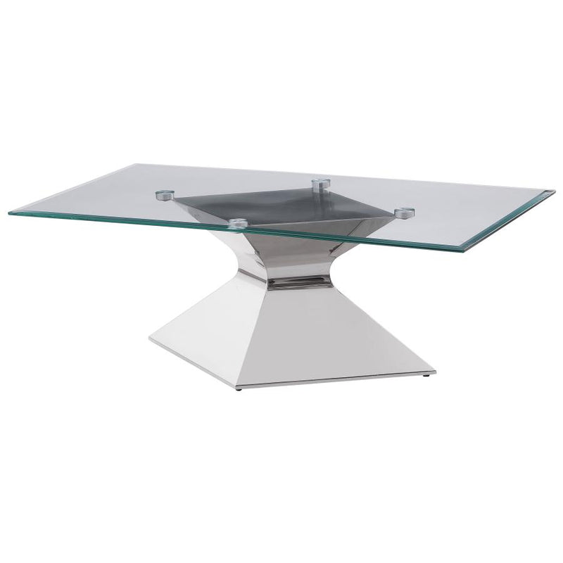 Jenny Glass Top Stainless Steel Coffee Table Chrome-zoom-