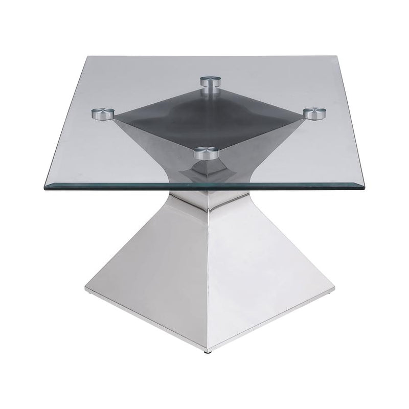 Jenny Glass Top Stainless Steel Coffee Table Chrome-zoom-