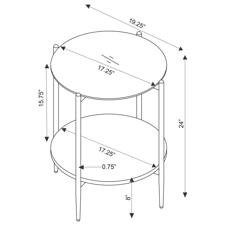 Jonelle 2-piece Round Coffee and End Table Set Gold-zoom-5
