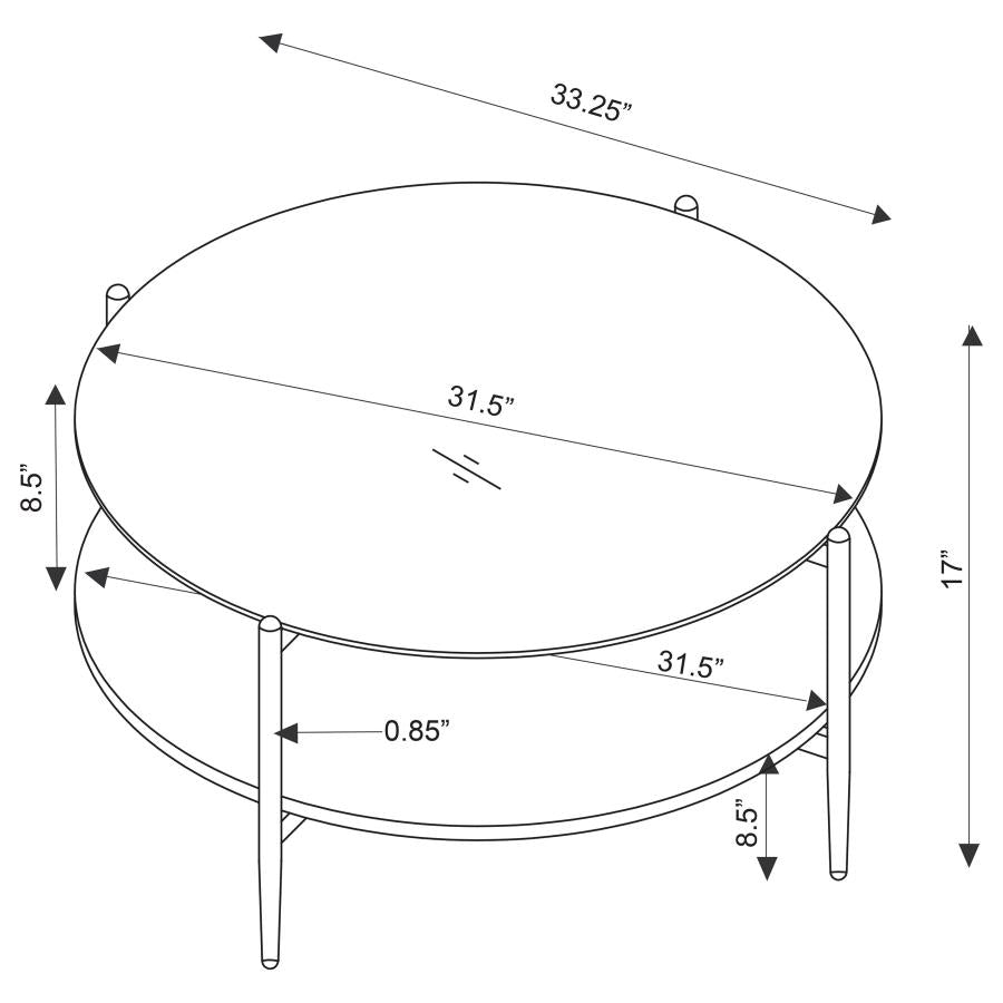 Jonelle 2-piece Round Coffee and End Table Set Gold-zoom-6