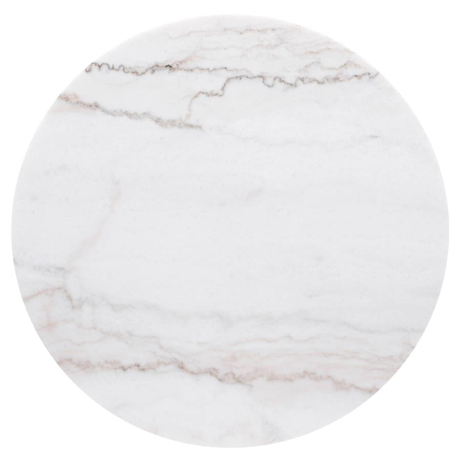 Jason Round White Marble Top Side End Table Charcoal-3