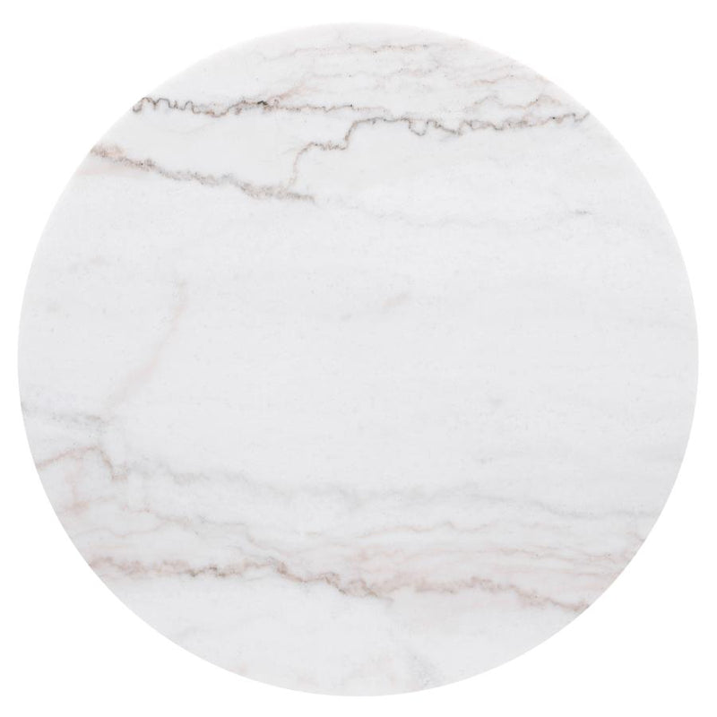Jason Round White Marble Top Side End Table Charcoal-zoom-