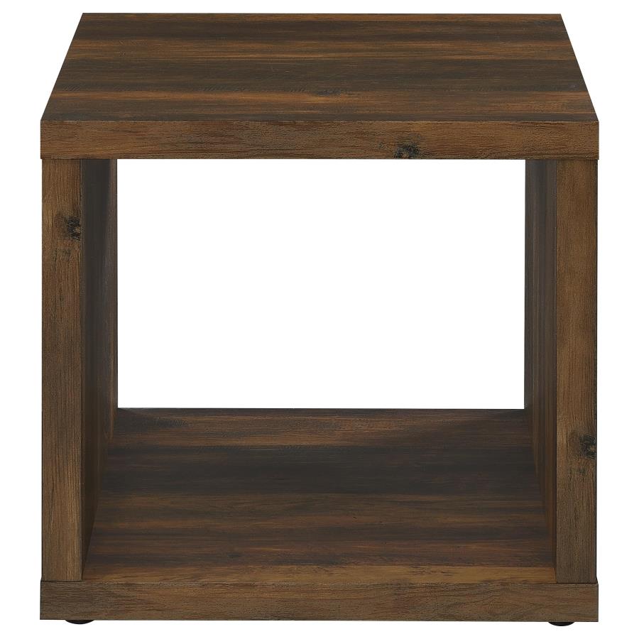 Frisco Square Engineered Wood Side End Table Dark Pine-3