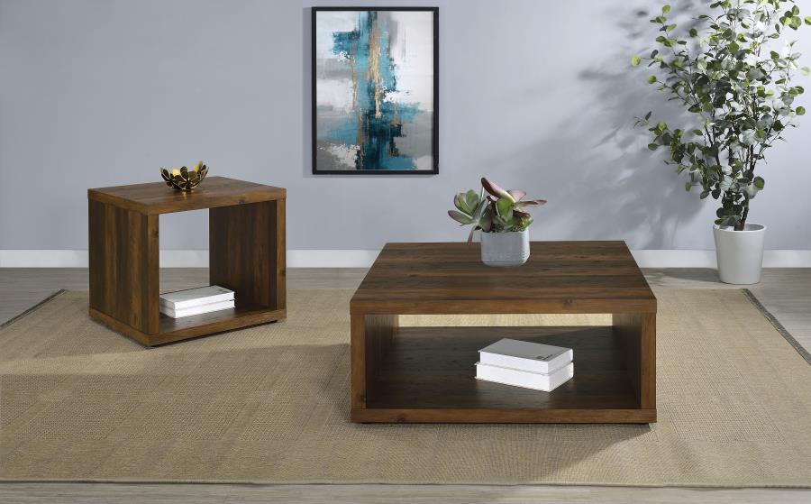 Frisco Square Engineered Wood Side End Table Dark Pine-9