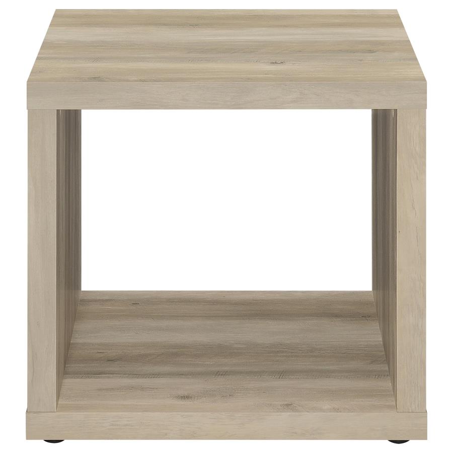 Frisco Square Engineered Wood Side End Table Distressed Pine-zoom-3