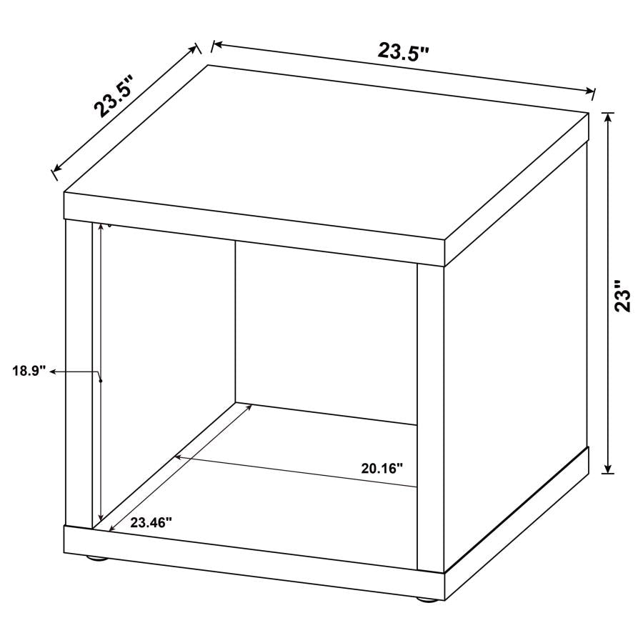 Frisco Square Engineered Wood Side End Table Distressed Pine-8