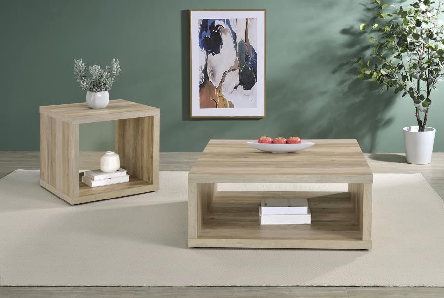 Frisco 2-piece Coffee and End Table Set Distressed Pine-zoom-1