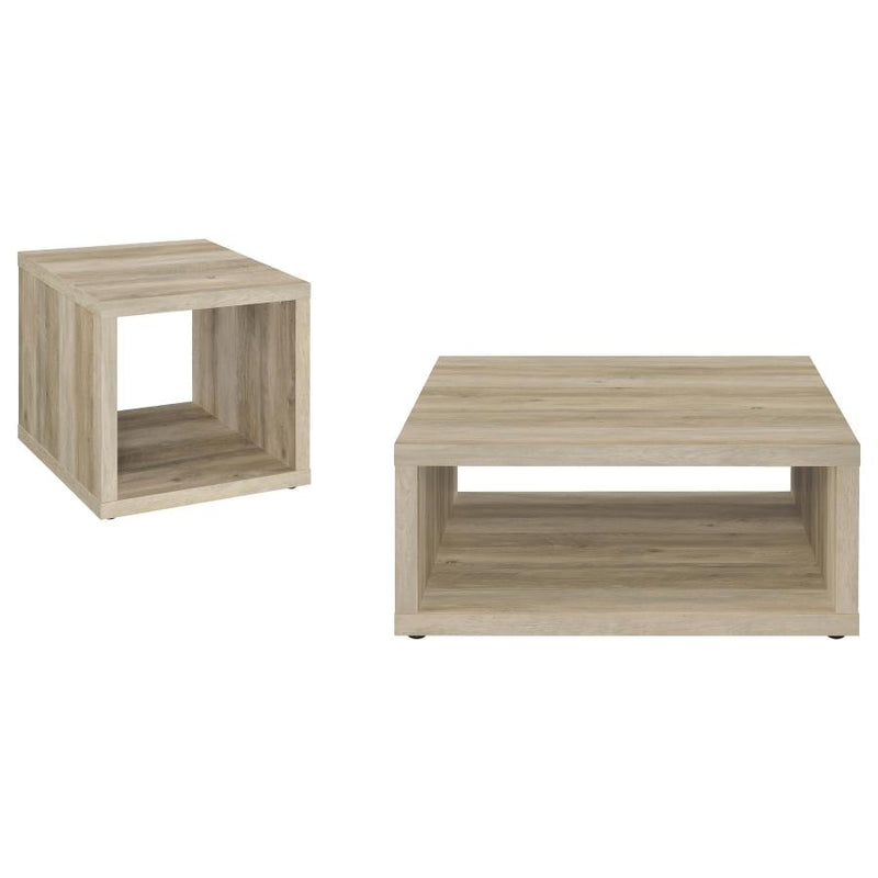 Frisco 2-piece Coffee and End Table Set Distressed Pine-zoom-