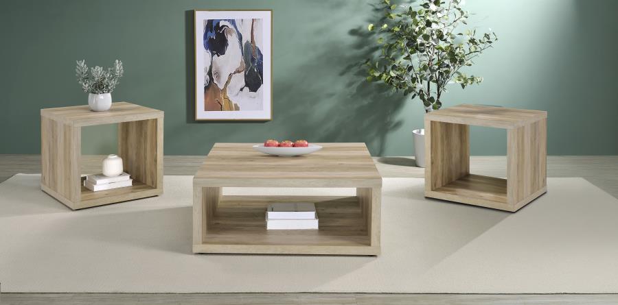 Frisco 3-piece Coffee and End Table Set Distressed Pine-1
