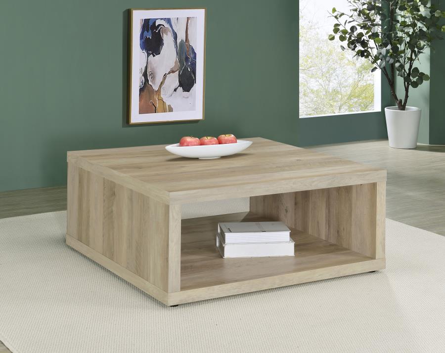Frisco Square Engineered Wood Coffee Table Distressed Pine-2