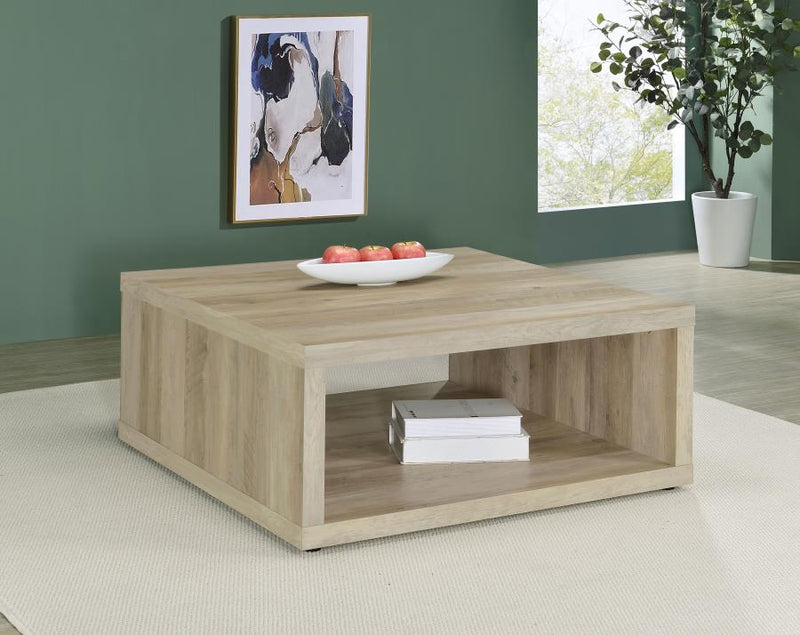 Frisco Square Engineered Wood Coffee Table Distressed Pine-zoom-