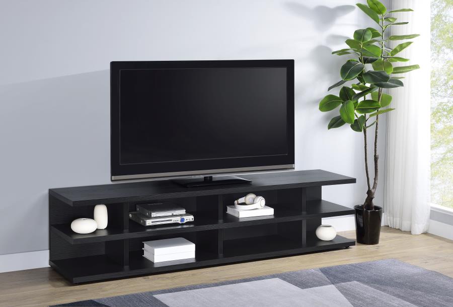 Cartmill 78-inch 2-tier TV Stand Media Console Black-zoom-2
